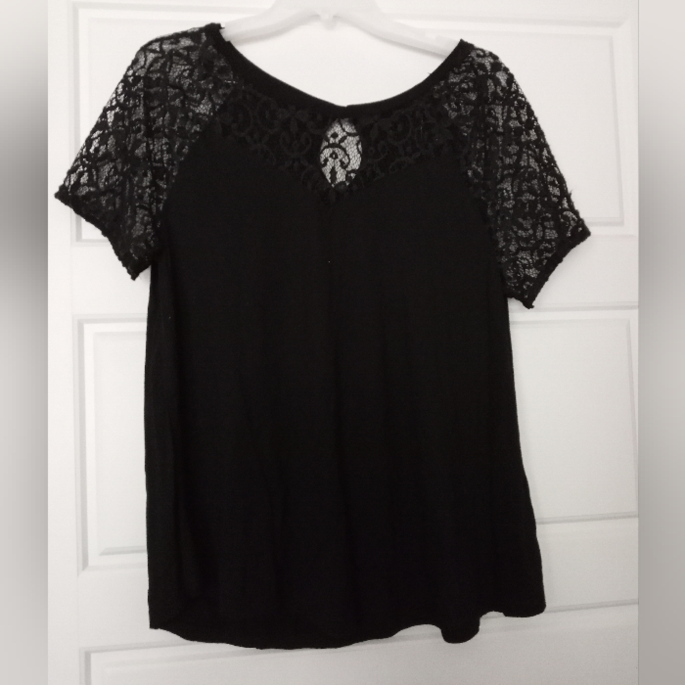 Attention black lace blouse size extra large